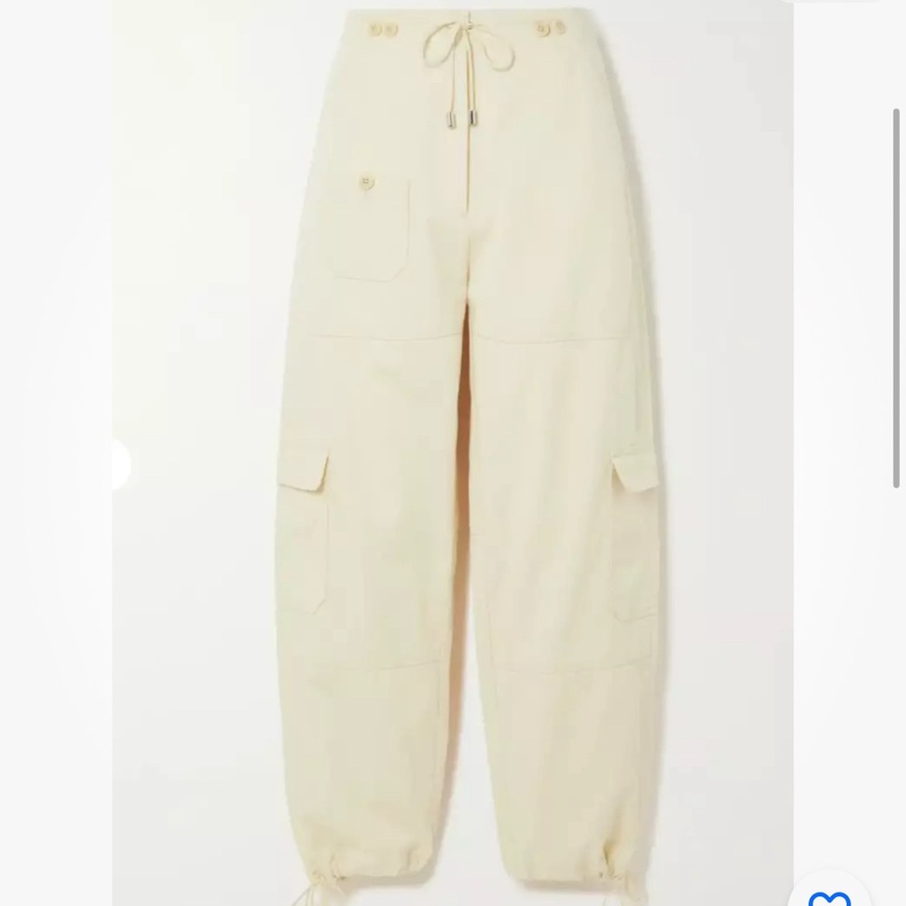 TOTEME Organic cotton-twill cargo pants - Ecru - DK40